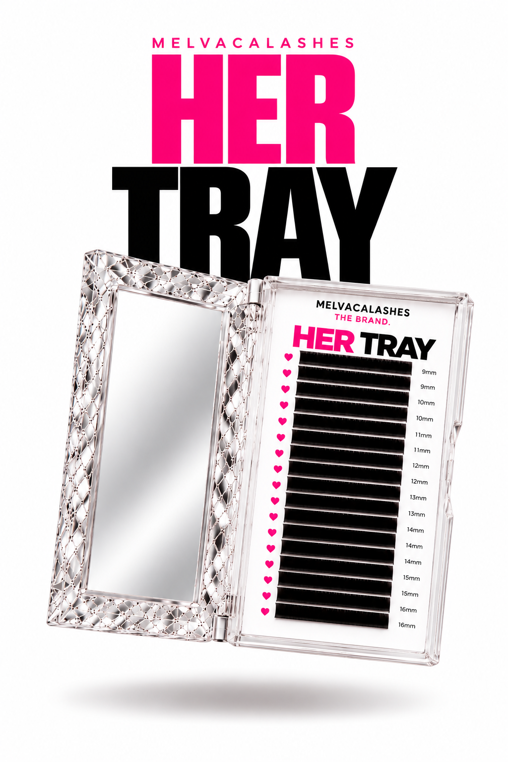 HER TRAY | 16 Row Premium Matte Lash Trays – B, C & CC Curl Mixed Tray